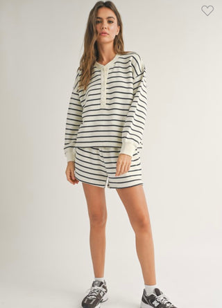 Stripe Henley Top and Short