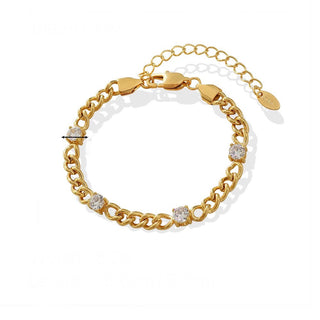 Lola 18k Gold Plated CZ Cuban Bracelet